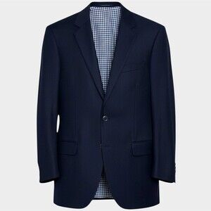 $450 TOMMY HILFIGER Mens Navy Blazer SIZE S (38) WOOL Sport Coat 2-Button Jacket